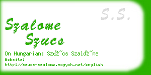 szalome szucs business card